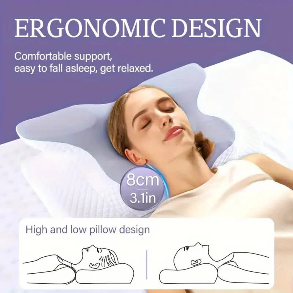 Snoozle Pillow 2.0 - Ergonomic Cervical Neck Pillow with Memory Foam Support for All Sleep Positions