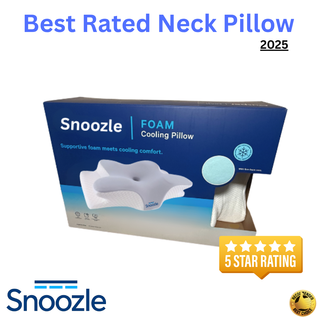 Snoozle Pillow 2.0 - Ergonomic Cervical Neck Pillow with Memory Foam Support for All Sleep Positions