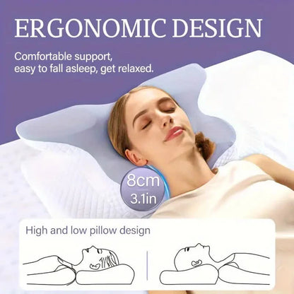 Snoozle Pillow 2.0 - Ergonomic Cervical Neck Pillow with Memory Foam Support for All Sleep Positions